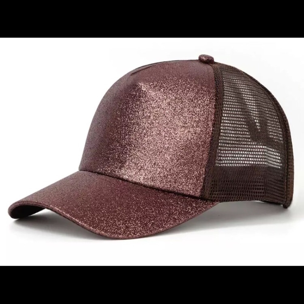 Ponytail baseball cap-copper brown